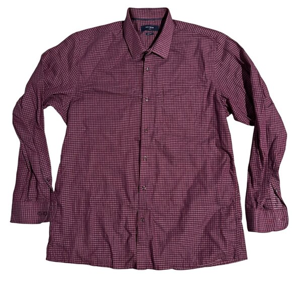 Peter England Nuvo Fit Red & Black Checked Cotton-Blend Mens Long Sleeve Shirt E - Picture 1 of 10